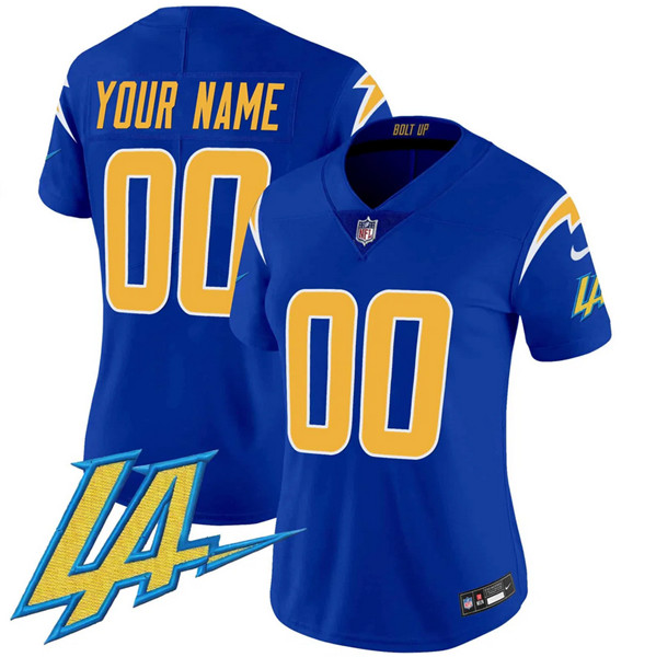 Women's Los Angeles Chargers ACTIVE PLAYER Custom Royal 2024 F.U.S.E. V2 Limited Stitched Football Jersey(Run Small)